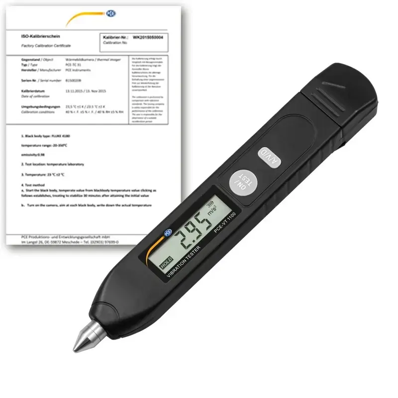 Accéléromètre PCE-VT 1100-ICA avec certificat d'étalonnage ISO