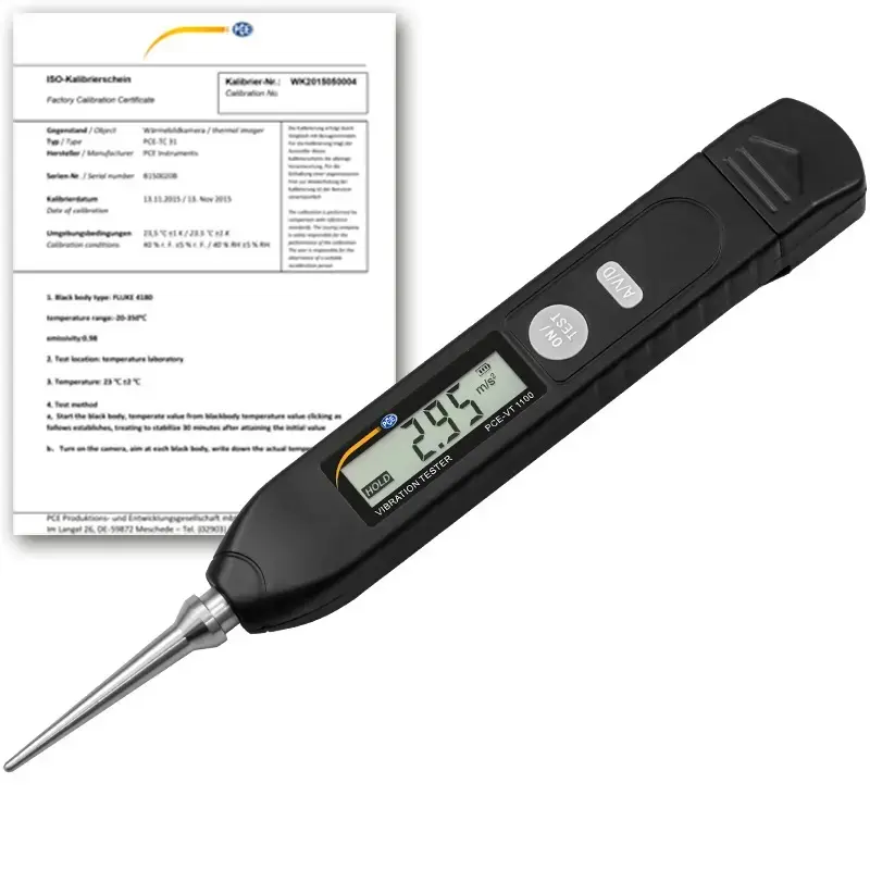 Accéléromètre PCE-VT 1100S-ICA avec certificat d'étalonnage ISO