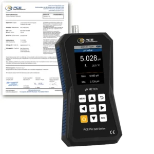 Analyseur de liquides PCE-PH 228HHD-ICA avec certificat d'étalonnage ISO