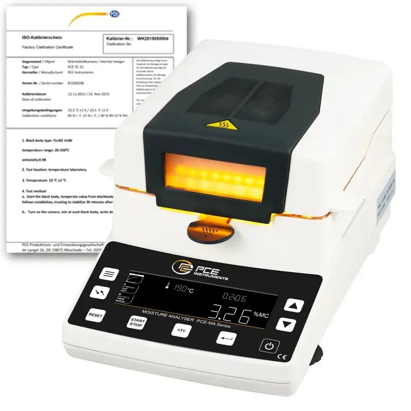 Appareil de mesure pour plastiquePCE-MA 110-ICA avec certificat d'étalonnage ISO