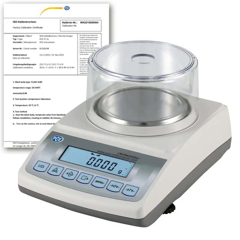 Balance de base PCE-BT 200-ICA avec certificat d'étalonnage ISO
