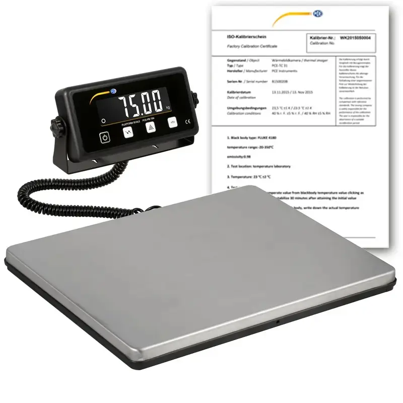 Balance de cuisine PCE-PB 75N-ICA avec certificat d'étalonnage ISO