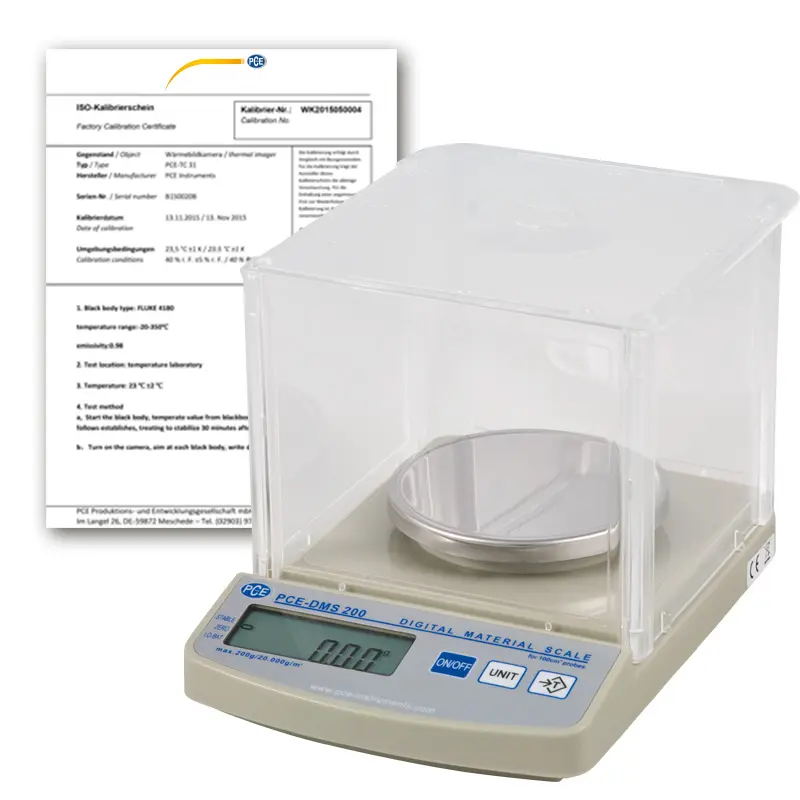 Balance de grammage PCE-DMS 200-ICA avec certificat d'étalonnage ISO