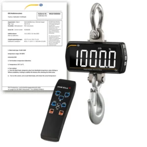 Balance suspendue PCE-CS 1000LD avec certificat d'étalonnage ISO