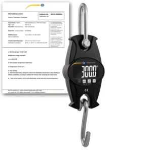Balance suspendue PCE-HS 300N-ICA avec certificat d'étalonnage ISO