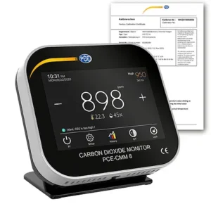 Capteur de CO2 professionnel de paillasse PCE-CMM 8-ICA avec certificat d'étalonnage ISO