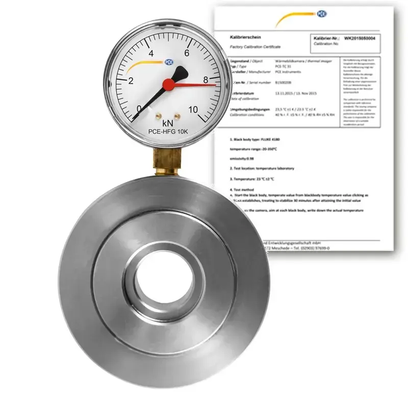 Cellule de charge hydraulique PCE-HFG 10K-ICA avec certificat d'étalonnage ISO