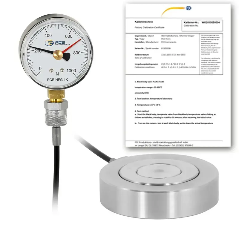 Cellule de charge hydraulique PCE-HFG 1K-E100-ICA avec certificat d'étalonnage ISO