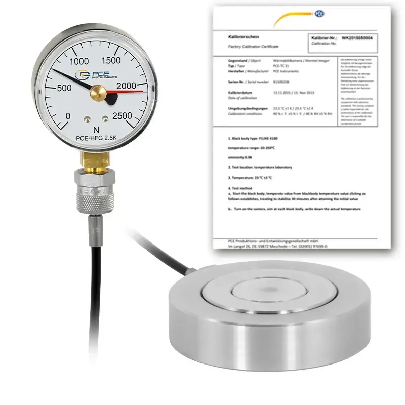 Cellule de charge hydraulique PCE-HFG 2.5K-E100 avec certificat d'étalonnage ISO