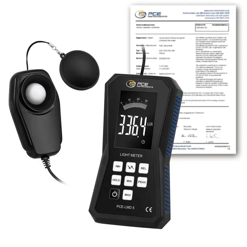 Contrôleur de lumière PCE-LMD 5-ICA avec certificat d'étalonnage ISO