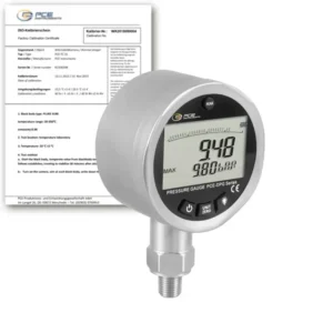 Contrôleur de pression PCE-DPG 10-ICA avec certificat d'étalonnage ISO
