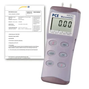 Contrôleur de pression PCE-P15-ICA avec certificat d'étalonnage ISO