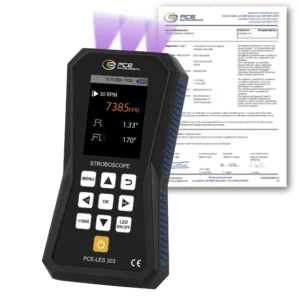 Détecteur de rayonnement UV PCE-LES 303UV-385-ICA avec certificat d'étalonnage ISO