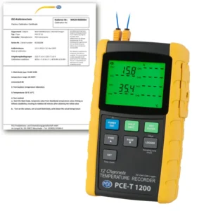 Enregistreur de température PCE-T 1200 avec certificat d'étalonnage ISO