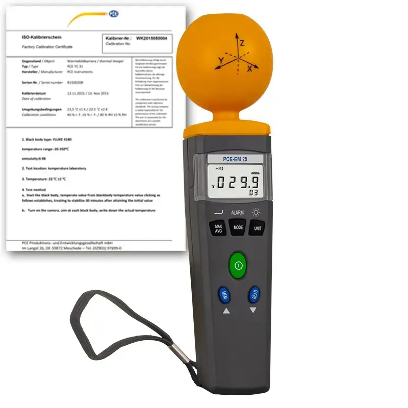 Magnétomètre PCE-EM 29 avec certificat d'étalonnage ISO