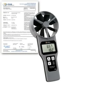 Mesureur climatologique PCE-VA 20-ICA avec certificat d'étalonnage ISO