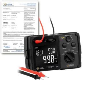 Mesureur d’isolement PCE-IT 200-ICA avec certificat d'étalonnage ISO