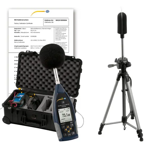 Sonomètre PCE-428-EKIT-ICA avec kit pour le bruit en extérieur ISO