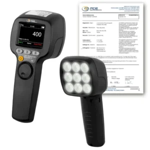 Stroboscope PCE-DSX 10-ICA avec certificat d'étalonnage ISO
