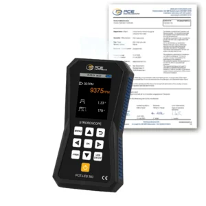 Tachymètre PCE-LES 303-ICA avec certificat d'étalonnage ISO