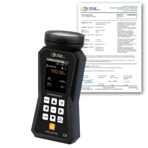 Tachymètre PCE-LES 308-ICA avec certificat d'étalonnage ISO