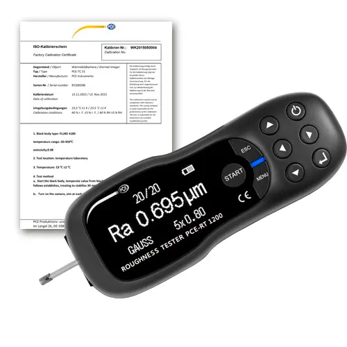 Testeur de rugosité Bluetooth PCE-RT 1200BT-ICA avec certificat d'étalonnage ISO