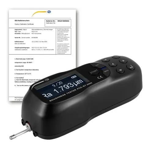 Testeur de rugosité Bluetooth PCE-RT 2000BT-ICA avec certificat d'étalonnage ISO
