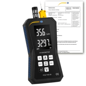 Thermomètre alimentaire PCE-THD 50-ICA pour utilisation en ambiance réfrigérée avec certificat d'étalonnage ISO