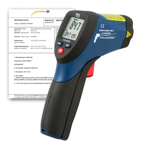 Thermomètre infrarouge PCE-889B-ICA avec certificat d'étalonnage ISO