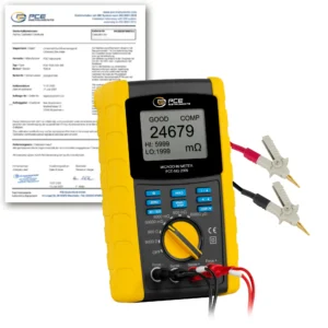 Vérificateur de milliohms PCE-MO 2005-ICA avec certificat d'étalonnage ISO