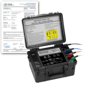 Vérificateur de milliohms PCE-MO 2006-ICA avec certificat d'étalonnage ISO